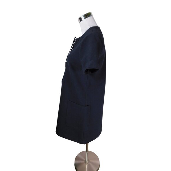 Kendall + Kylie Black Short-Sleeve Lace-Up Front Dress With Pockets M - Picture 8 of 9